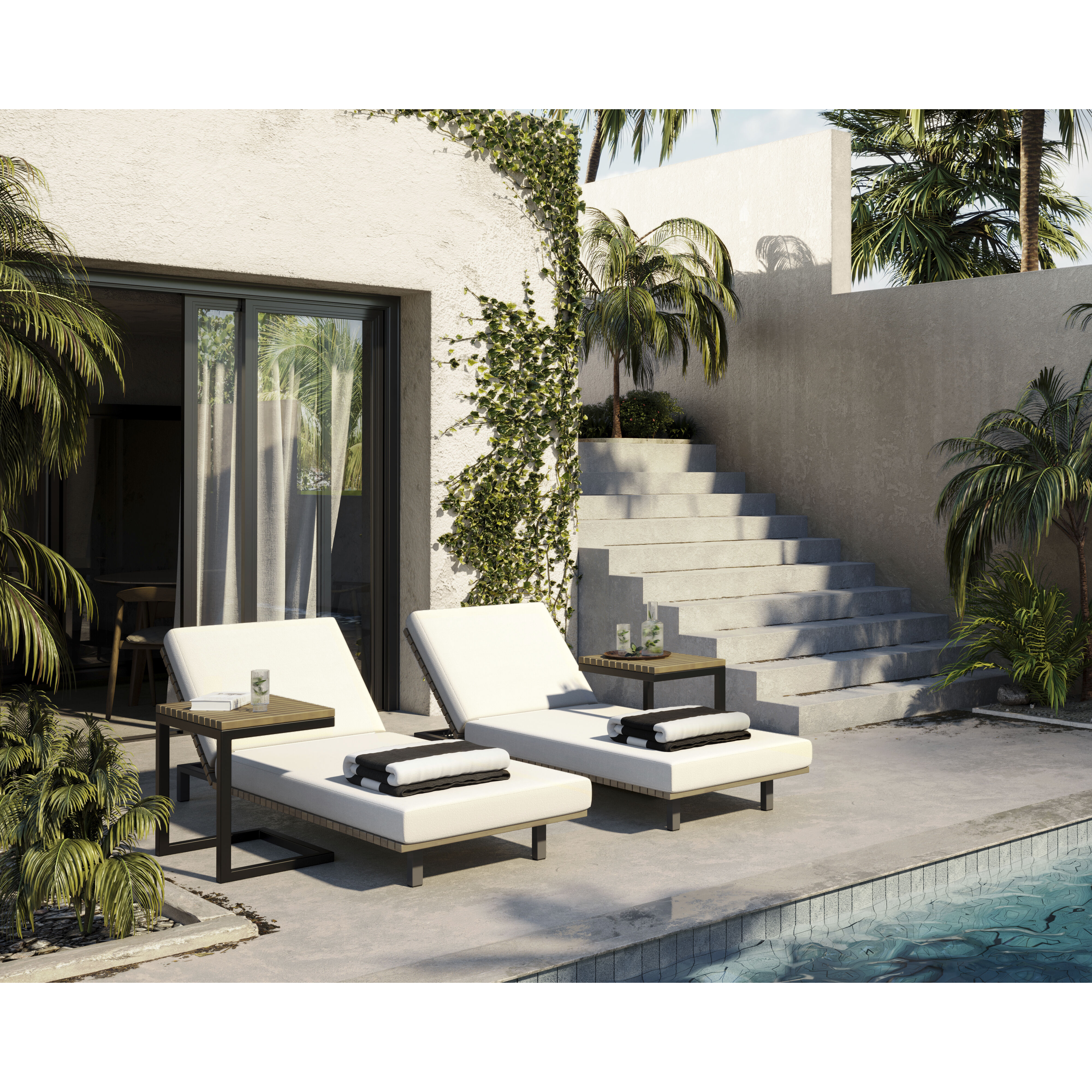 Geneve Palazzo Cream Outdoor Lounger